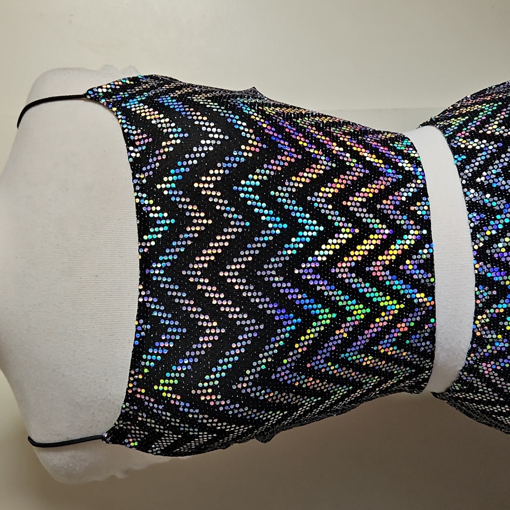 Just Polly Litmus Metallic Chavron Skirt And Strappy Crop Top Set Size Medium - Picture 9 of 14